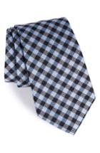 Men's Nordstrom Men's Shop Check Silk & Wool Tie, Size X-long - Blue