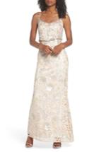 Women's Adrianna Papell Sequin Embellished Blouson Gown - Beige