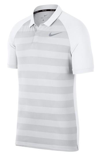 Men's Nike Stripe Polo Shirt - White
