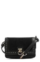 Topshop Panther Studded Faux Leather Crossbody Bag - Black