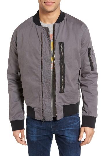 Men's Hudson Jeans Knox Twill Bomber Jacket - Grey