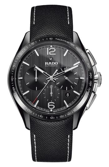 Men's Rado Hyperchrome Automatic Chronograph Textile Strap Watch, 45mm