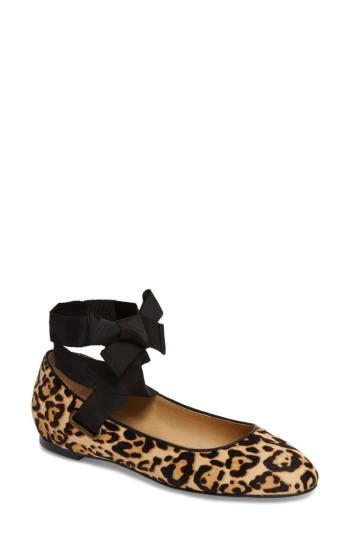 Women's Splendid Renee Ii Genuine Calf Hair Ankle Tie Flat .5 M - Brown