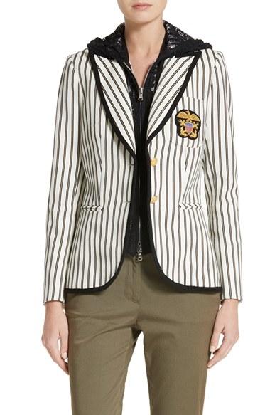 Women's Veronica Beard Spirit Stripe Cotton Blazer