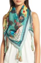 Women's Johnny Was Freemont Square Silk Scarf, Size - Blue