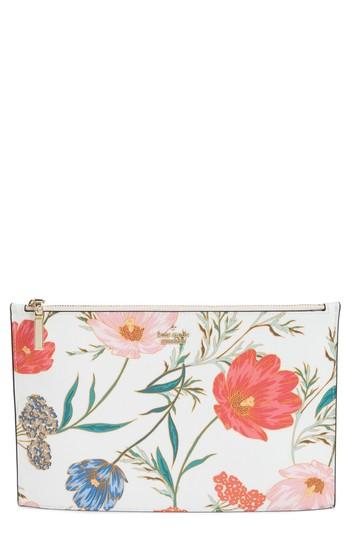 Kate Spade New York Cameron Street - Blossom Lilia Leather Clutch - White