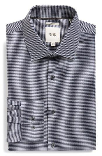 Men's W.r.k Extra Trim Fit Stretch Houndstooth Dress Shirt