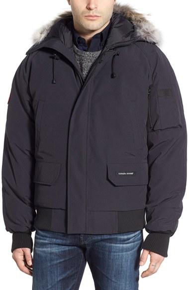 Men's Canada Goose 'chilliwack' Down Bomber Jacket With Genuine Coyote Trim