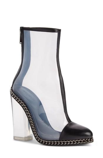 Women's Balmain Transparent Cap Toe Bootie Eu - Black