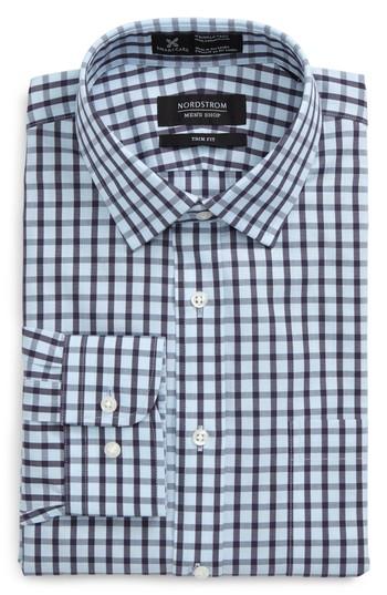 Men's Nordstrom Men's Shop Smartcare(tm) Trim Fit Dress Shirt .5 32/33 - Brown