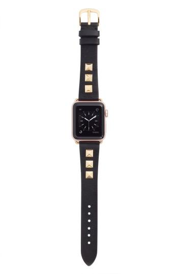 Women's Bezels And Bytes Studded Leather Apple Watch Strap, 42mm