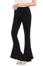 Women's Vince Camuto Ruffle Hem Crepe Ponte Pants, Size - Black