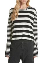 Women's The Great. Stripe Crop Tee - Black