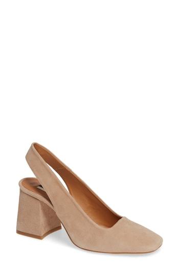 Women's Topshop Gainor Block Heel Slingback Pump .5us / 36eu M - Beige