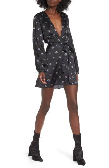 Women's Afrm Piper Satin Open Back Dress - Black