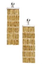 Women's Argento Vivo Two-tone Linear Fringe Earrings