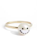Women's Nektar De Stagni 'smiley' Black Diamond & Cultured Pearl Ring