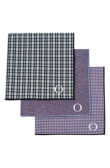Men's Cathy's Concepts Set Of 3 Monogram Pocket Squares