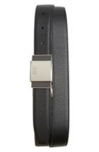 Men's Dunhill Plate Buckle Reversible Leather Belt, Size - Black