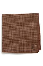 Men's Armstrong & Wilson Houndstooth Wool Pocket Square, Size - Brown