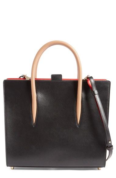 Christian Louboutin 'medium Paloma' Calfskin Leather Tote - Black