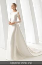 Women's Rosa Clara Doreen Column Gown With Detachable Train, Size - Ivory
