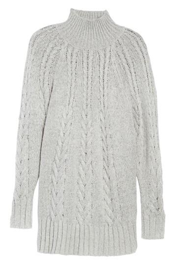 Women's Caslon Dolman Sleeve Cable Knit Tunic, Size - Grey