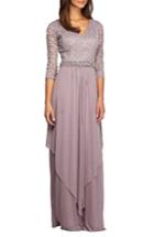 Women's Alex Evenings Embellished Lace & Chiffon Gown