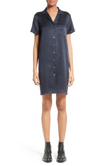 Women's T By Alexander Wang Silk Shirtdress
