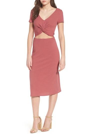 Women's Bp. Twist Front Midi Dress, Size - Metallic