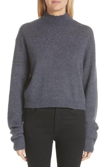 Women's Adam Lippes Brushed Cashmere & Silk Turtleneck Sweater - Blue