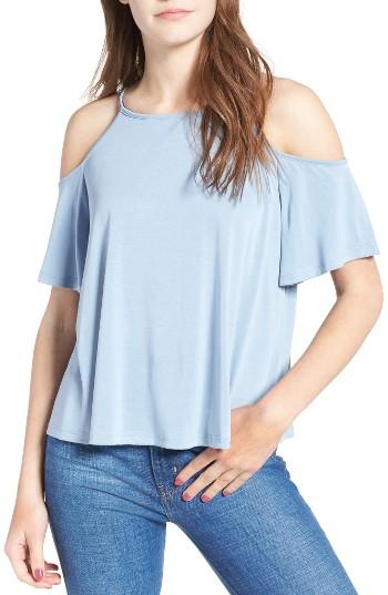 Women's Lush Cold Shoulder Top - Blue