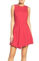 Women's Adelyn Rae Asymmetrical Ponte Fit & Flare Dress - Purple