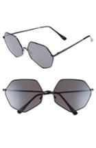 Women's Bp. 60 Mm Geometric Metal Aviator Sunglasses - Black/ Black