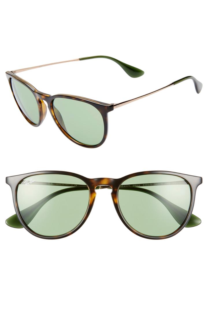 Women's Ray-ban Erika Classic 54mm Sunglasses - Havana/ Green Solid