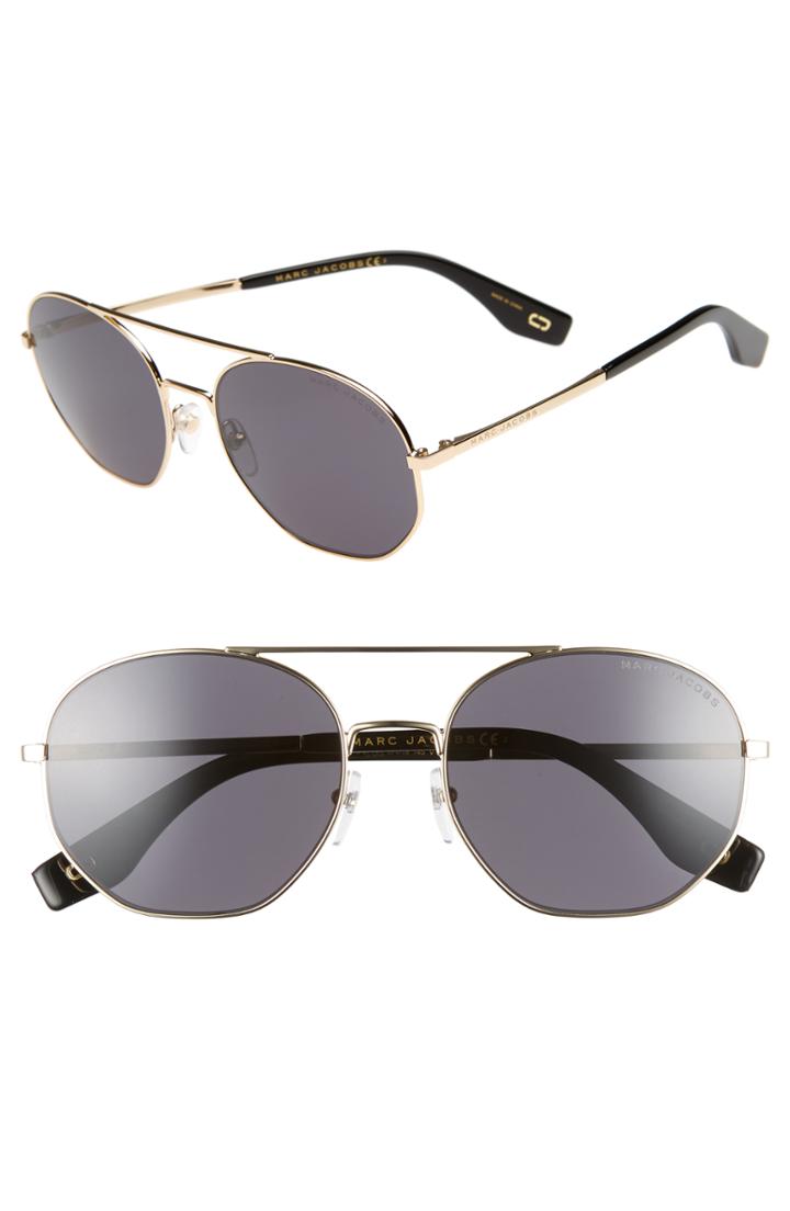 Women's Marc Jacobs 57mm Round Aviator Sunglasses -