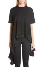 Women's Alexander Mcqueen Asymmetrical Ruffle Hem Tee Us / 36 It - Black