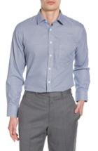 Men's Nordstrom Men's Shop Smartcare(tm) Trim Fit Houndstooth Dress Shirt .5 34/35 - Blue