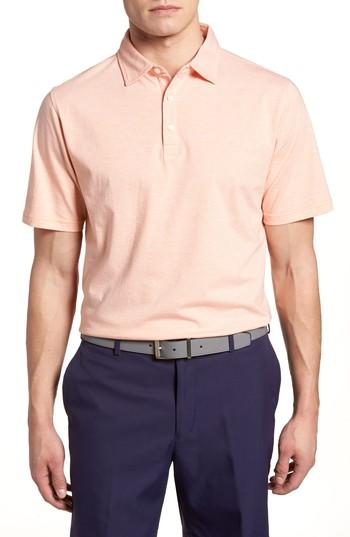 Men's Peter Millar Crown Stripe Polo, Size - Orange