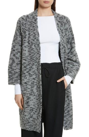 Women's Vince Textured Wool Blend Cardigan - Grey