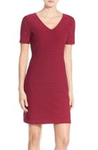 Women's Julia Jordan 'rio' Jacquard Knit Sheath Dress - Red (online Only)
