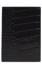 Smythson Mara Croc Embossed Leather Passport Case -