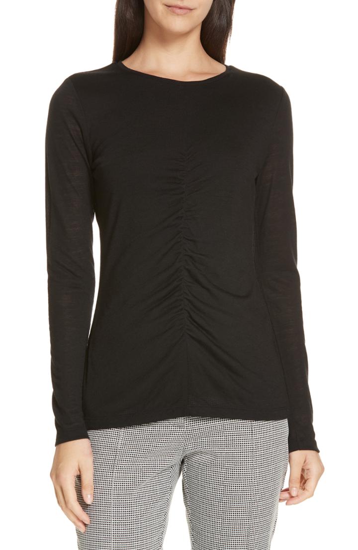 Women's Boss Egila Ruched Top - Black