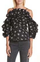 Women's Rebecca Taylor Off The Shoulder Floral Ruffle Top