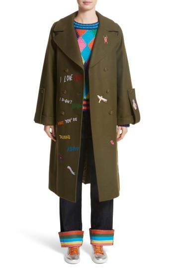 Women's Mira Mikati Adventure Embroidered Coat Us / 38 Fr - Green