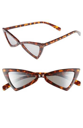 Women's Leith 52mm Angular Cat Eye Sunglasses - Tort/ Silver