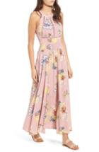 Women's Bp. Floral Print Halter Maxi Dress, Size - Pink