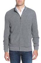 Men's Nordstrom Men's Shop Marled Mock Neck Zip Sweater - Black