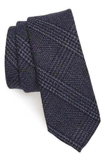 Men's Nordstrom Men's Shop Eastview Check Skinny Tie, Size - Blue