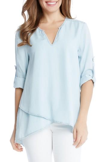 Women's Karen Kane Wrap Hem Chambray Top
